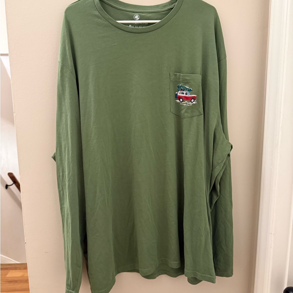 Southern Proper Olive Long Sleeve Tee with Pocket